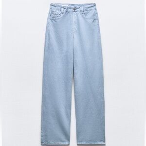 Zara Pants Jumpsuits Zara Flowy Wide Leg Faux Denim Pants